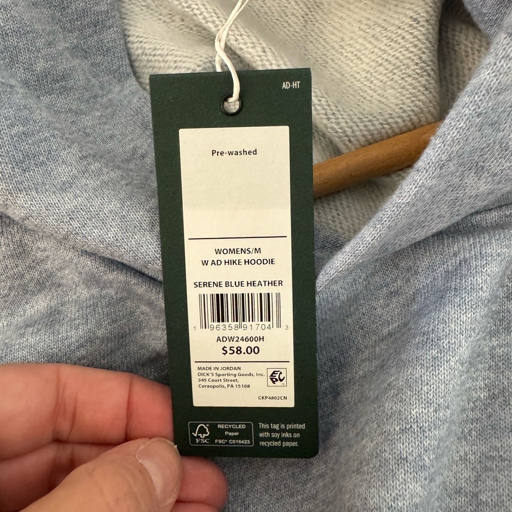 NWT! Women’s Alpine Design buttery soft light blue heather hooded sweatshirt M - Picture 3 of 4